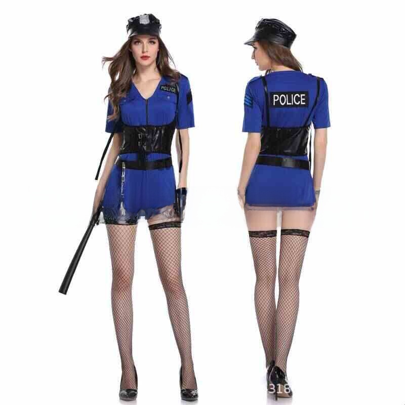 Ethnic Wear Fashion Brand - Halloween Police Woman Uniform Seductive Makeup