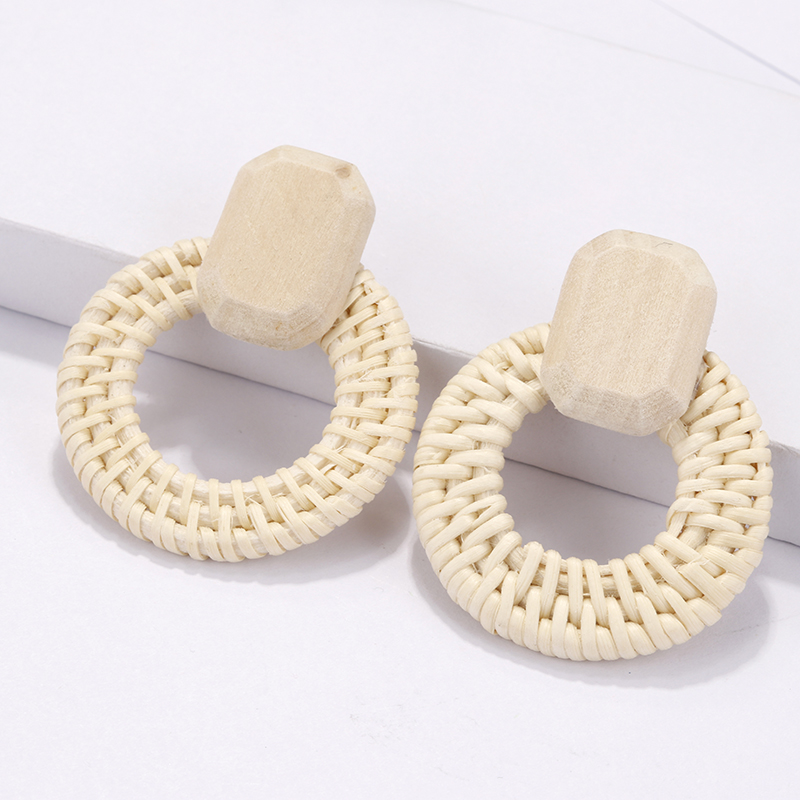 Ethnic Fashion Trend - Lifefontier Bohemia Rattan Weave Round Wooden