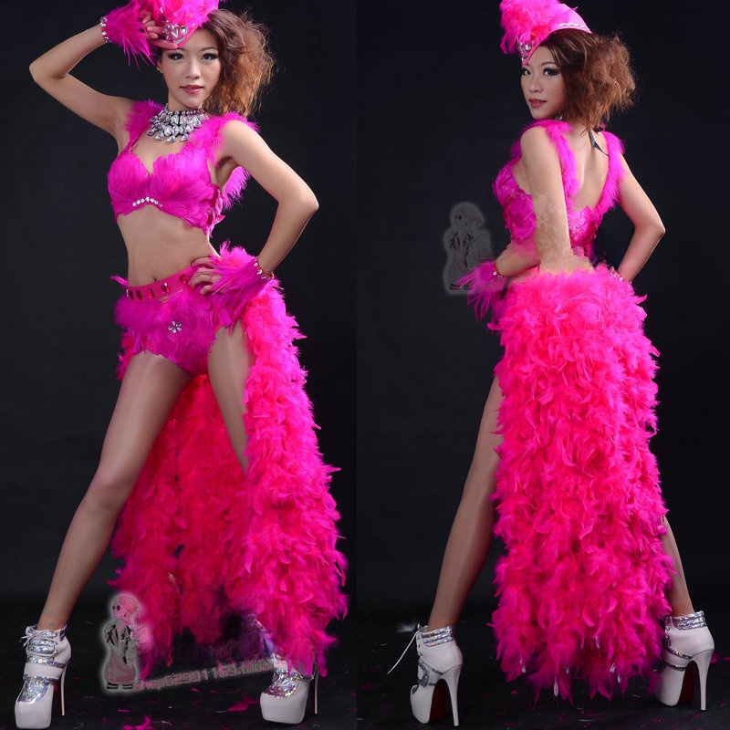 Fashion Show Ethnic Wear - Sexy Long Tail Feather Gogo Performance