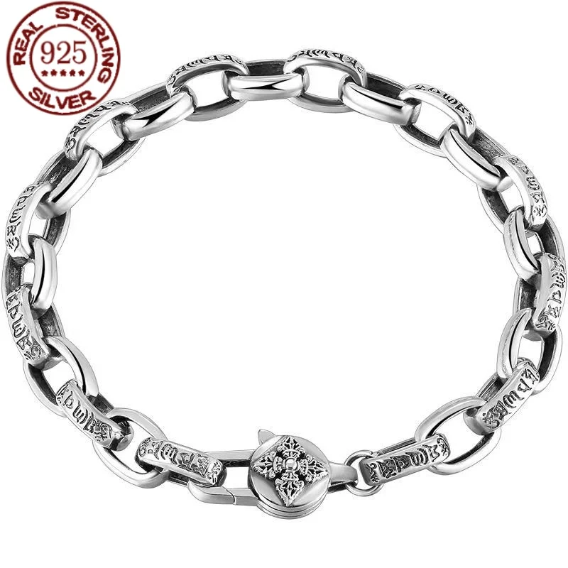 Ethnic Fashion Trend - S925 Silver six-word Truth bracelet Men's