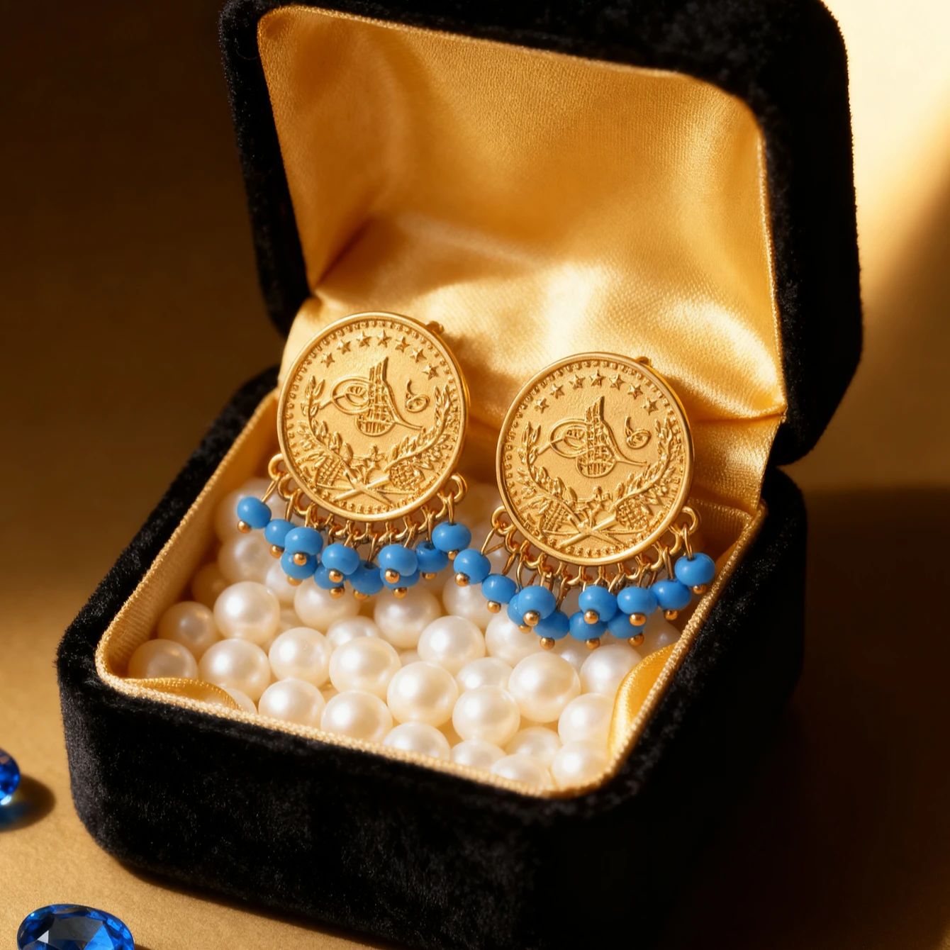 Turkish coin earring gold plat - Ethnic Fashion Co In recension och pris