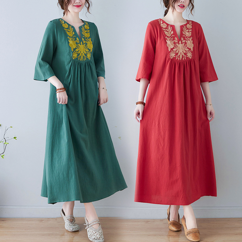 New Ethnic Style Loose Deep V- - Ethnic Fashion Trend recension och pris
