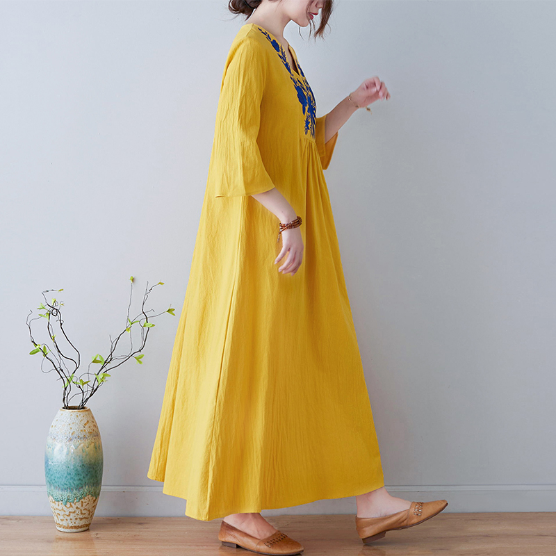 New Ethnic Style Loose Deep V- - Ethnic Fashion Trend recension och pris