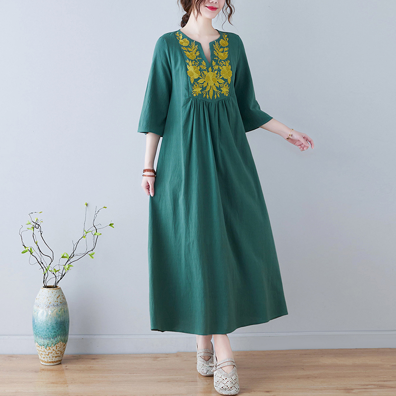 New Ethnic Style Loose Deep V- - Ethnic Fashion Trend recension och pris