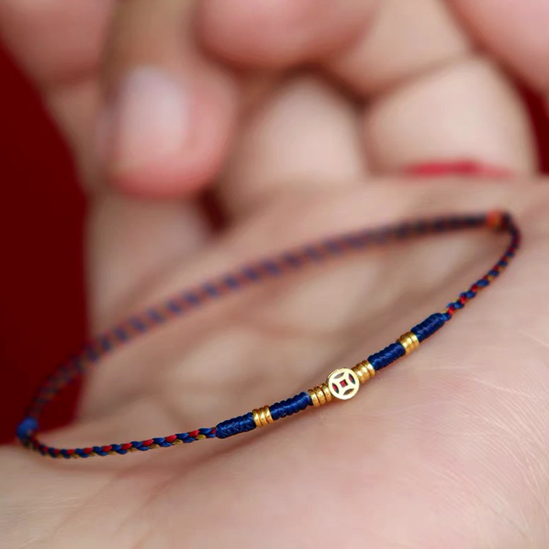 Copper Coin Woven Bracelet Red - Ethnic Fashion Co In recension och pris